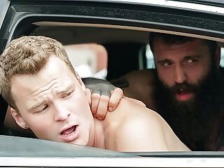 After a late-night out, the teen and his stepdad have a heated conversation in the car that turns into a steamy sexual encounter.